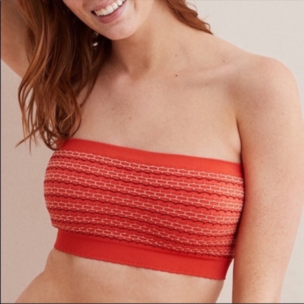 Aerie Vibrant Orange Textured Bandeau
